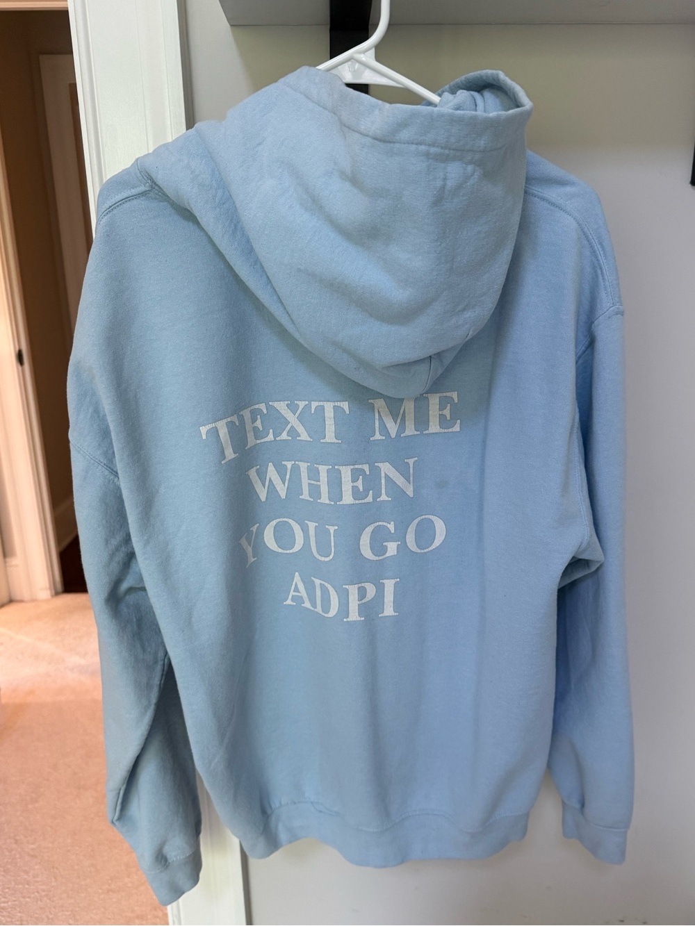 Light Blue "Text Me When You Go ADPi" Graphic Hoodie
